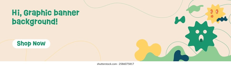 A stylish and modern web banner design featuring abstract shapes and a vibrant color palette. Perfect for digital marketing, social media ads, website headers, and promotional materials