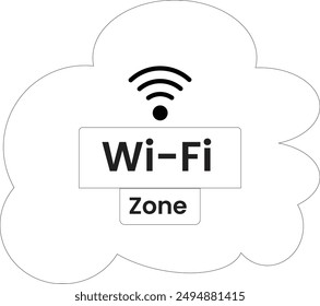 stylish and modern "WiFi Zone" icon, perfect for use in digital and print designs.