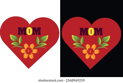 A stylish Mom T-shirt design featuring heartfelt quotes like "Supermom" or "Mom Life," accented with cute hearts, flowers, or playful typography, celebrating motherhood with love and pride!