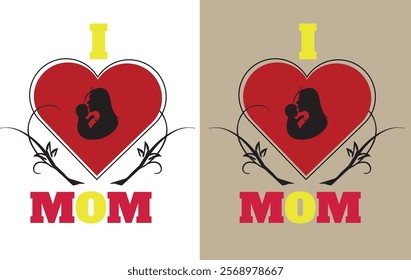 A stylish Mom T-shirt design featuring heartfelt quotes like "Supermom" or "Mom Life," accented with cute hearts, flowers, or playful typography, celebrating motherhood with love and pride!