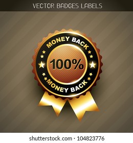stylish money back guarantee vector label