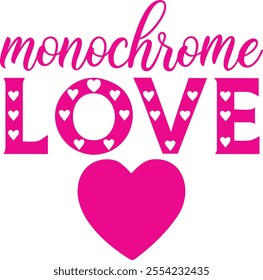 "Stylish monochrome love typography T-shirt design featuring elegant lettering with a modern aesthetic. Perfect for expressing love with simplicity and sophistication. Ideal for print-on-demand