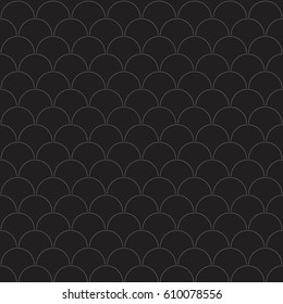 Stylish monochrome pattern from overlapping circles. Black and white seamless geometric pattern