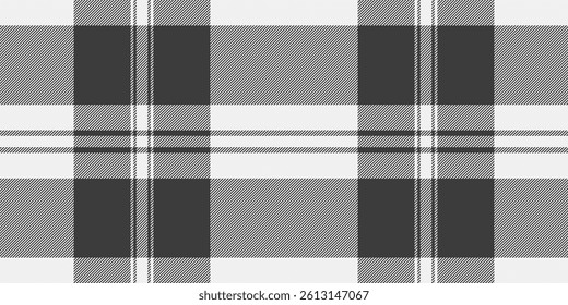 Stylish monochrome plaid pattern.  Perfect for textile design, website backgrounds, or fashion projects.  Clean lines and a classic aesthetic create a versatile image ideal for various applications.