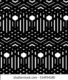 Stylish monochrome seamless tribal pattern. Vector illustration EPS 10