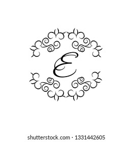 Stylish monogram design with letter E. Elegant vector illustration for a boutique, business card, hotel, company