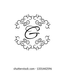 Stylish monogram design with letter G. Elegant vector illustration for a boutique, business card, hotel, company