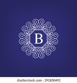 Flourishes Calligraphic Monogram Emblem Template Luxury Stock Vector ...