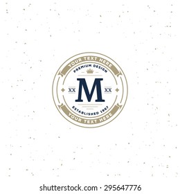 Stylish  monogram design. Vintage  vector frame with letter M. Logo design for Royal sign.
