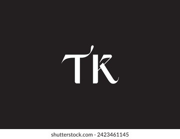 stylish monogram letter KT or TK logo design
