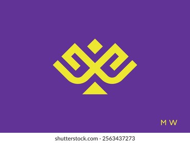 stylish monogram logo combining the letters M and W, featuring a creative, unique, and sophisticated design