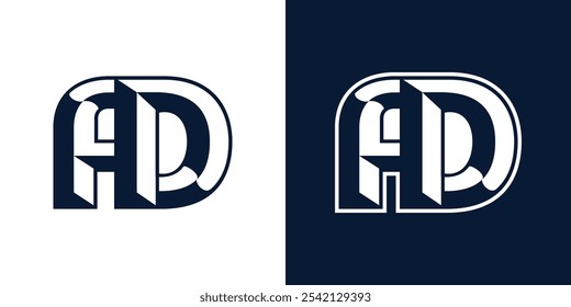 Stylish monogram logo design featuring the letter AD, perfect for premium, luxury, and elegant branding needs. Ideal for businesses and creative projects