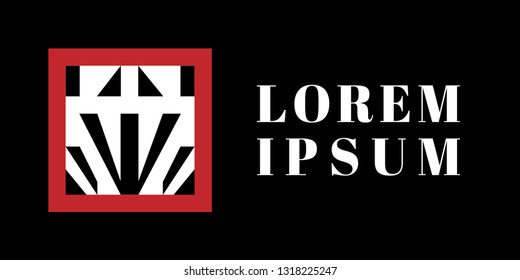 Stylish monogram or logo isolated on black background. Black and white. Vector EPS10