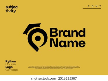 stylish monogram logo letter P featuring a graduate cap as a symbol of study it self