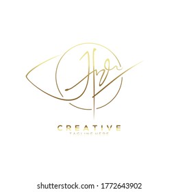 Stylish Monogram Signature Letter H Logo Design with Circleline Background