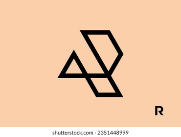 Stylish monoline logo letter R