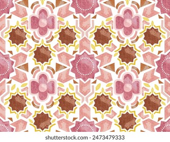 Stylish Morocco Seamless Pattern. Traditional Tiles Arabic Islamic Background. Mosque decoration ,Design for fashion , fabric, textile, wallpaper , wrapping and all prints