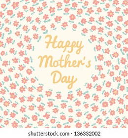 Stylish Mothers day card in vector. Floral spring concept background in bright colors