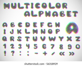alfabeto multicolor elegante (variante 2)