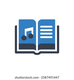 Stylish Music Book Icon for Students