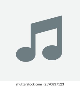 Stylish music icon design, notes, melody, sound, audio, entertainment symbol.