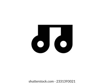 diseño elegante de logotipo de notas de música
