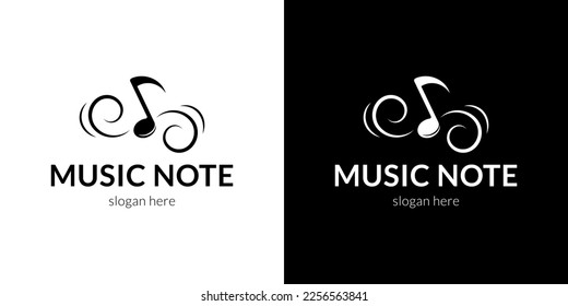 Stylish music note symbol. Vector illustration.