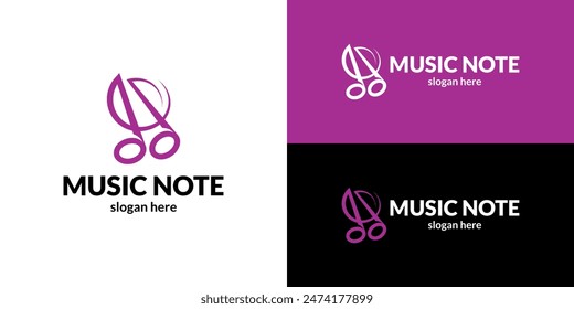 Stylish music note symbol. Vector illustration.