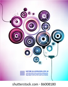 stylish music speaker vector background design