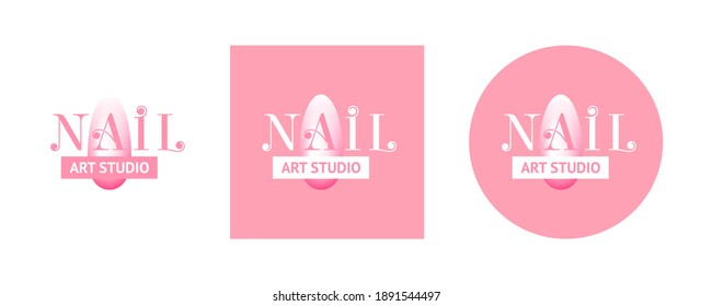Logo de un estudio de arte de uñas. Vector.