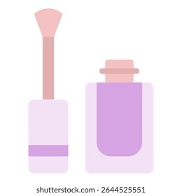 Stylish nail polish bottle and brush, perfect for beauty, fashion, and cosmetic promotion platforms.