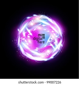 stylish neon digital flare design