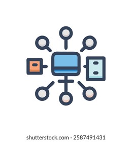 Stylish Network Connection Icon for Education