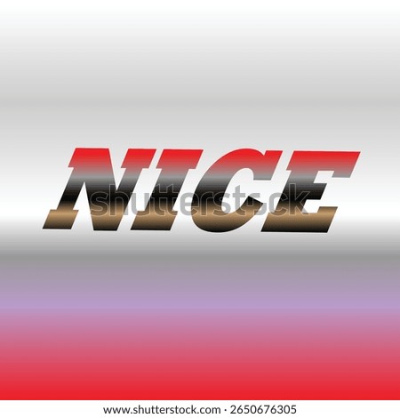 Stylish 'NICE' Text Effect Bold Metallic Gradient