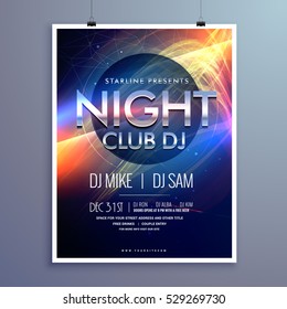 stylish night club music party flyer template design