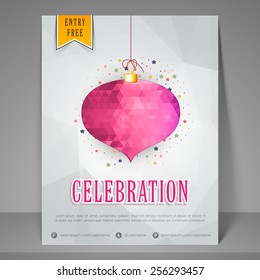 Stylish night party celebration flyer, banner or template.