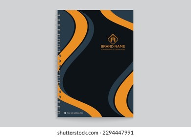 Stylish notebook cover template design