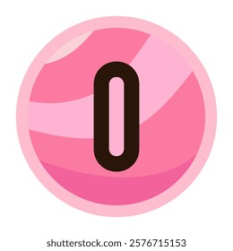 Stylish Number 0 Valentine Badge in Soft Pink Shades, Ideal for Romantic Messages, Sweet Gift Designs, or Love-Themed Artistic Creations.