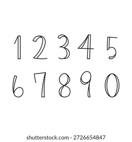 Stylish numbers vector illustration set