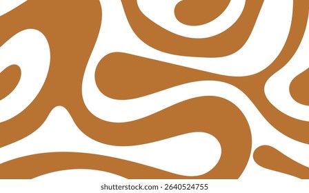Stylish Ochre and White Swirl Pattern Background: A Modern Abstract Design with Fluid Shapes for Creative Projects, Branding, and Digital Art Applications