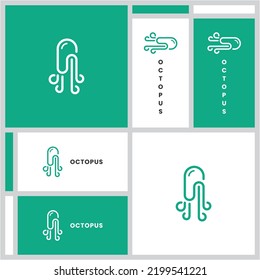 Stylish octopus line art simple logo