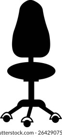 Stylish office chair icon featuring ergonomic designs in black and outline stroke aesthetics perfect for representing comfortable seating for working at a desk. Piece of furniture for living room,