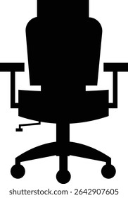 Stylish office chair icon featuring ergonomic designs in black and outline stroke aesthetics perfect for representing comfortable seating for working at a desk. Piece of furniture for living room,