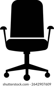 Stylish office chair icon featuring ergonomic designs in black and outline stroke aesthetics perfect for representing comfortable seating for working at a desk. Piece of furniture for living room,