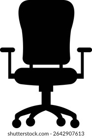 Stylish office chair icon featuring ergonomic designs in black and outline stroke aesthetics perfect for representing comfortable seating for working at a desk. Piece of furniture for living room,