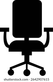 Stylish office chair icon featuring ergonomic designs in black and outline stroke aesthetics perfect for representing comfortable seating for working at a desk. Piece of furniture for living room,