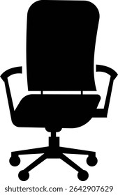 Stylish office chair icon featuring ergonomic designs in black and outline stroke aesthetics perfect for representing comfortable seating for working at a desk. Piece of furniture for living room,
