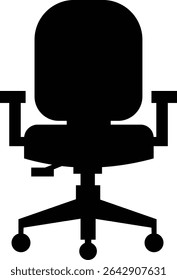 Stylish office chair icon featuring ergonomic designs in black and outline stroke aesthetics perfect for representing comfortable seating for working at a desk. Piece of furniture for living room,