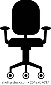 Stylish office chair icon featuring ergonomic designs in black and outline stroke aesthetics perfect for representing comfortable seating for working at a desk. Piece of furniture for living room,