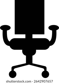 Stylish office chair icon featuring ergonomic designs in black and outline stroke aesthetics perfect for representing comfortable seating for working at a desk. Piece of furniture for living room,